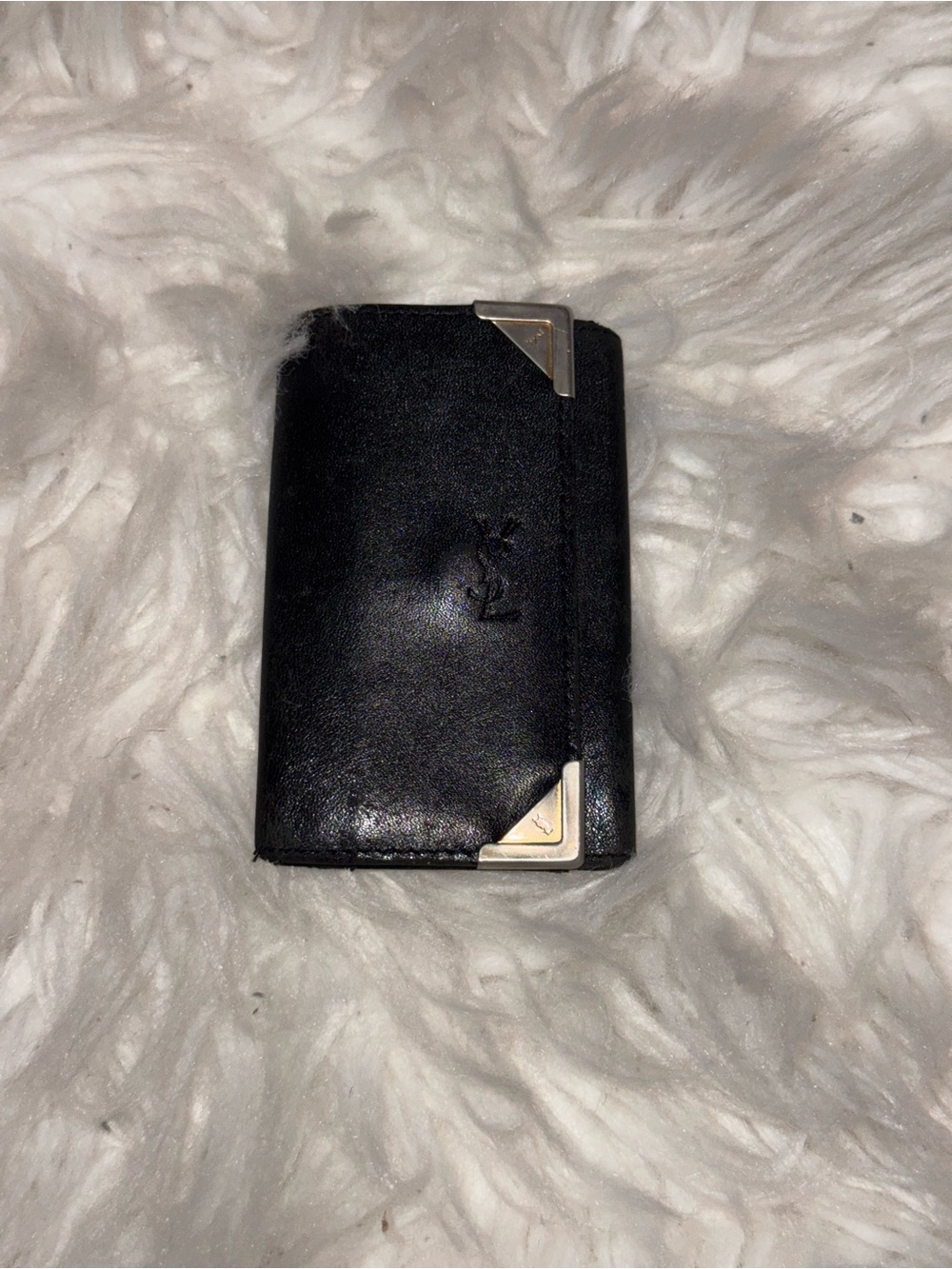 VINTAGE YVES SAINT LAURENT BLACK LEATHER 6-KEY CASE